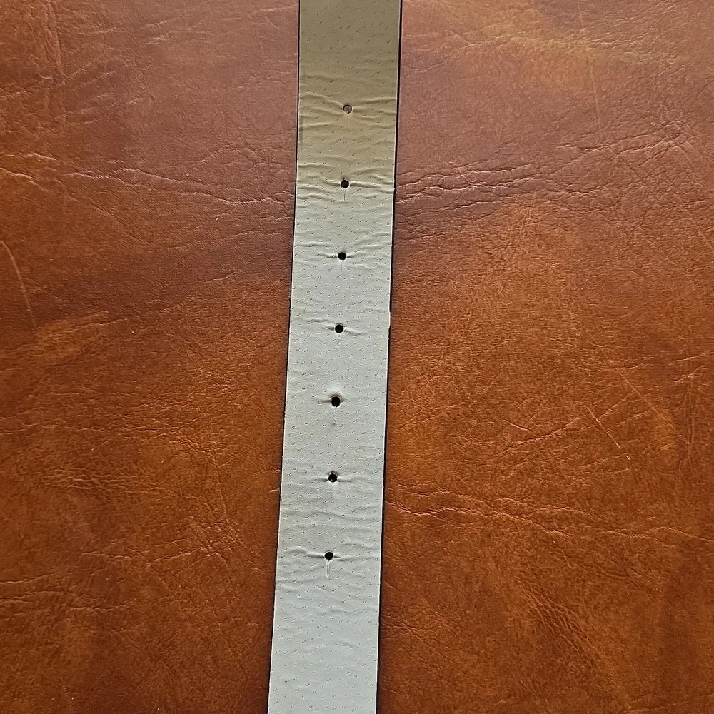 Source Unknown Black Belt with Double Heart Silver Buckle